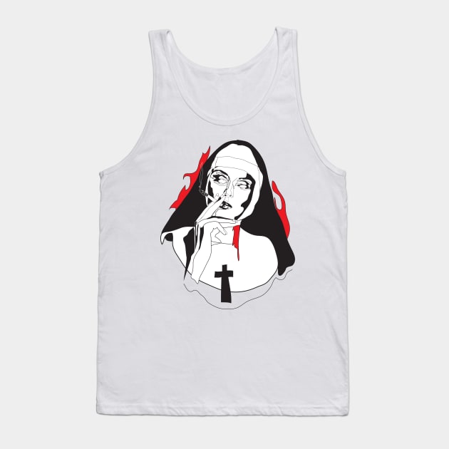 Smoking Nun - Break the Habit Tank Top by LizzyM